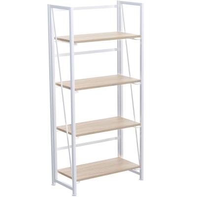 China No--assembly Collapsible Folding Shelf 4 Tiers Storage Shelves Display Rack Bookcase For Home Office for sale