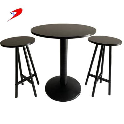 China Modern Modern Table And Round Bar Stools For Kitchen Counter Height Wood For Dinette Living Room Space Small Restaurant for sale