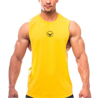 China Wholesale QUICK DRY Men's Tank Vest Bodybuilding Fitness Simple White Gym Tops Men Running Custom Logo for sale