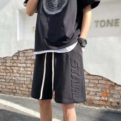 China 2022summer Anti-Wrinkle Custom Logo 3D Embossed French Terry Shorts Sports Basketball Cotton Men Casual Shorts for sale