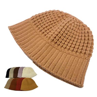 China JOINT Japanese Warm Knitted Wool No Brim Bucket Hat Winter Japan Style Custom Knitted Hat Winter Knitted Hats for sale