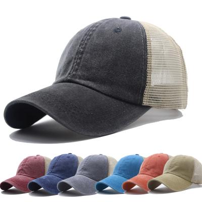 China 2022 New fashion hot sale COMMON gorras summer sports outdoor breathable hats with Logo Cotton Washed Nets Cap custom made for sale