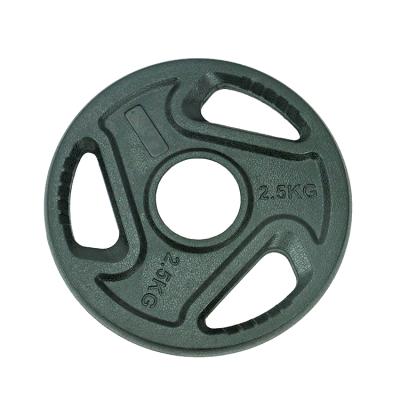 China Black Rubber Plate 3 Holes Durable Powerlifting Tolerance 10g Cast Iron Weight Black Rubber Plate for sale