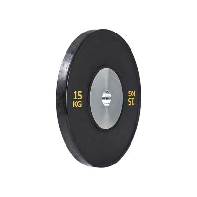 China Durable Custom Logo Weightlifting Plates Competition Barbell Set Rubber Bumper for sale