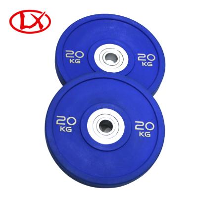 China Universal Chinese Supplier OEM Weight 20kg Plate Cast Iron Blue Weightlifting Plates for sale