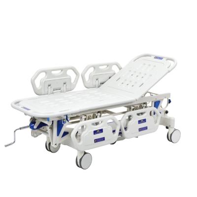 China Simple plastic crank and manual adjustment transfer stretcher with 4 side rails for sale