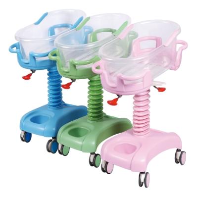 China Infants Plastic Plastic Baby Hospital Trolley ABS Medical Bed With Wheels for sale