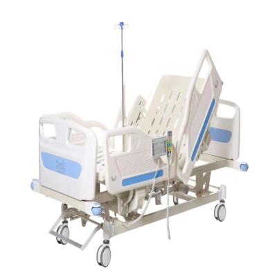 China Plastic 5 Functions Double Side Safe Casters Central Locking Electronic Patient Beds for sale