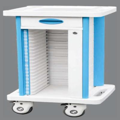 China Medical hospital history chart cart/Medical record holder cart/2 drawers ABS medical disc for sale