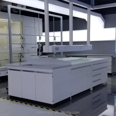 China Commercial Furniture Laboratory Bench With Reagent Shelf Chemical Resistant Laminate Worktop zu verkaufen