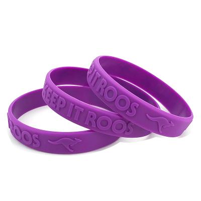 China China Popular Custom Debossed Silicone Wristbands for sale