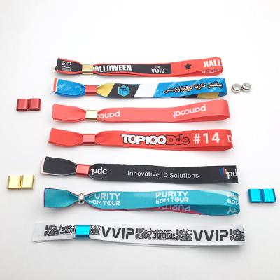 China Fabric Event Tags Music Festival Barcode Fabric Wristband for sale