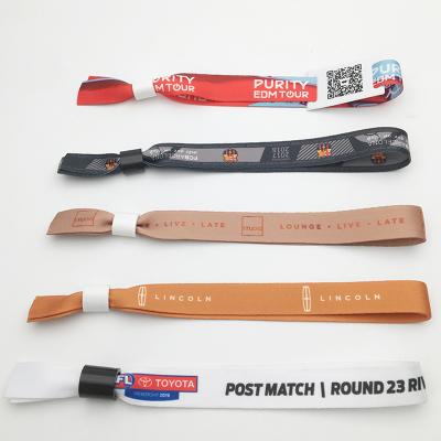 China Custom artificial ancient use slide lock festival fabric polyester wristband for events for sale