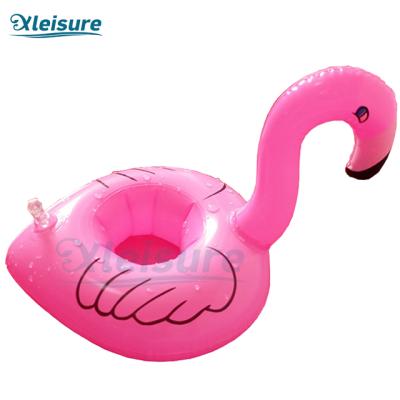 China Customized Swimming Inflatable Glass Coaster Swimming Pool Spa Flamingo Drink Cup Holder Float Drink Holder Glass Coaster for sale