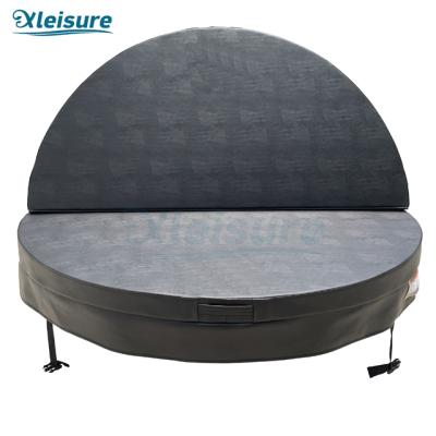 China Bestselling Outdoor Furniture Spa Outdoor Waterproof Durable Custom Cover For Hot Tubs Round Leather Outdoor Whirlpool Tub Cover For Massage Spa for sale