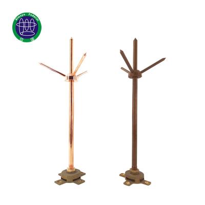 China Pure Copper or Copper Plated Steel Lightning Arrester Rod Protection System for sale