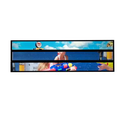 China Indoor Wall Mounted Full Color Hd Stretched LCD Display Mall Advertising Screen Wall Mounted Subway Advertising Kiosk for sale