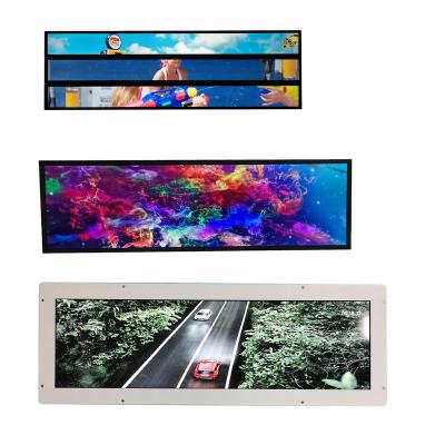 China Indoor 19 strip lcd advertising machine 21 24 28 37 47inch strip advertising machine stretched bar lcd displays for marketing display for sale