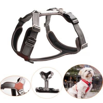 China Quick Release OutDoor Walking Oxford Medium large dog harness Safty no pull reflecvie breathable dog harness tactical for sale