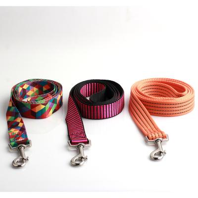 China New Fashion Custom Printing Pet Supplies Mountaineering Large Running Tracking Reflective Soft Handle Nylon Rope Dog Leash for sale