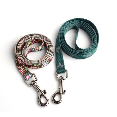 China Custom Wholesale Fashion Strap Pattern Small Lightweight Reflective Nylon Dog Printed Personalized Dog Leash for sale