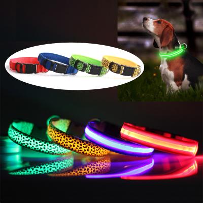 China Adjustable Manufacturer Usb Rechargeable Flashing Glow In The Dark LED Safety Light Dog Collar for sale