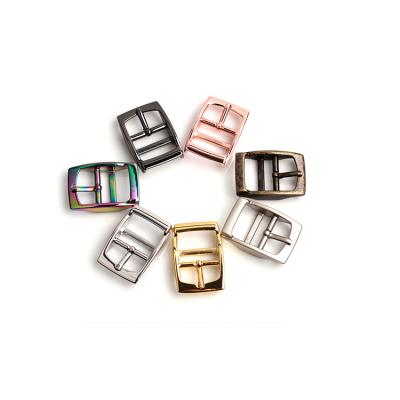 China Custom Zinc Alloy 25mm Shiny Rustproof High Quality Eco-Friendly Rose Gold 20mm Accessories For Dog Collar Square Metal Pin Buckle for sale