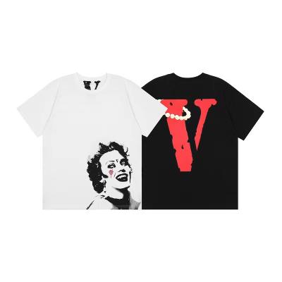 China Anti-Wrinkle Lonely V Homages Couples New Big V Men's And Women's Vlones Shorts Printing Sleeves Mena T-shirt Summer Loose Casual Portrait for sale