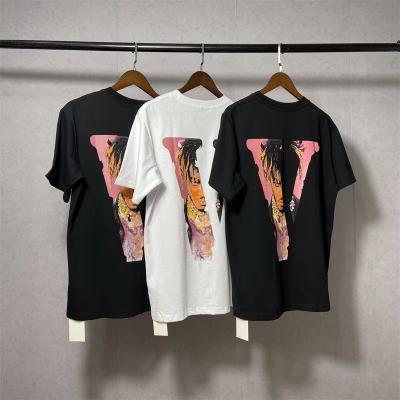 China High Quality Hip Hop Fashion Men's And Women's High Quality Vlones Short Sleeve T-shirt x Lonely Collaboration Anti-wrinkle V Big V Juice WRLD T-shirt for sale