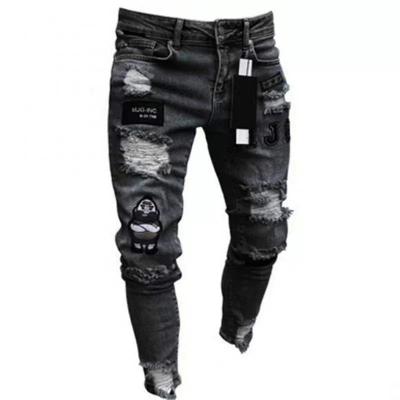 China Wholesale Authentic Men's Designer Denim OEM Jeans 2 Fancy Biker Light Breathable Skinny Ripped Western STREET Bleach White No Monkey Brand for sale