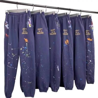 China High Quality Explosive QUICK DRY Explosive Loose Wash Loose Wash High Quality Graffiti Paint Splatter Pants Gallery Department Casual Hand Painted Pants for sale