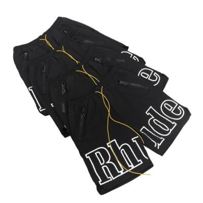 China 2021 Summer Rhude Shorts Gray 3M Reflective-Coated Pill Zip QUICK DRY Pants Pull Rope Sports Boxing Mens Rhude Shorts for sale