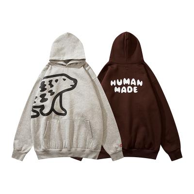 China 2021 QUICK DRY HUMAN MADE Hoodie Men Women 1:1 Quality Pullover Polar Bear Print Sweatshirts Wholesale Hooded Various Luxury Brands for sale