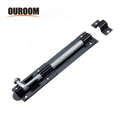 China Wholesale Easy Installation 8 Inches Barrel Slide Turn Bolt Steel Black Plated Heavy Duty Door Lock Long for sale