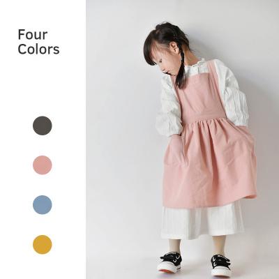 China 2022 Popular Wholesale Cute Vintage Kids Apron With Pockets Apron Dress For Girls High Quality for sale