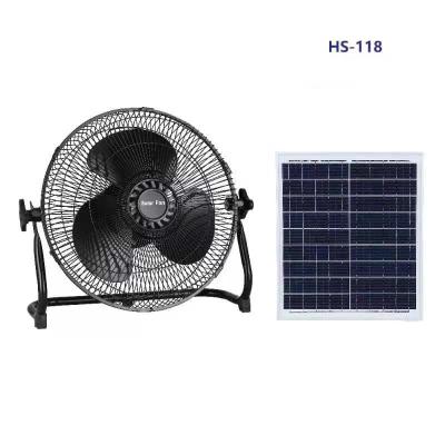 China Wholesale Outdoor Portable Rechargeable Solar Power Fan 15w Rechargeable Solar Fan With Solar Panel For Energy Saving for sale