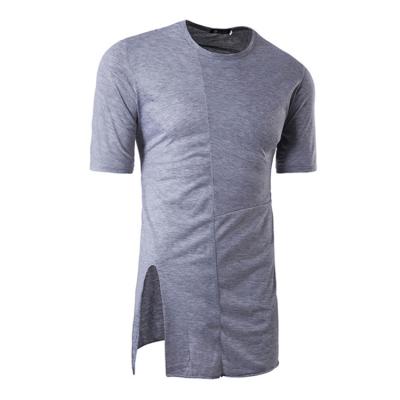 China Anti-wrinkle cotton t shirts for men long hemming latest style fashion casual t shirts for sale