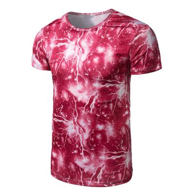 China Anti-wrinkle design full all over printing polyester fabric on printing mens sublimation t shirts for sale