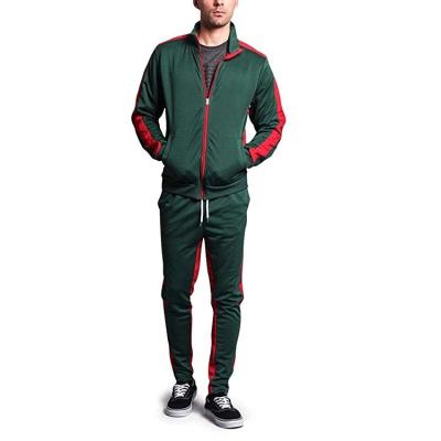 China Two Pieces Fashion Designer Mens Color Block Stretched Soft Good Cotton Sweatsuits for sale