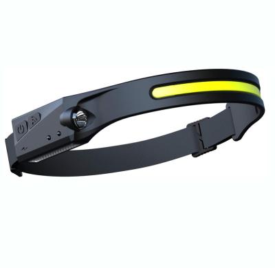 China Camping UMIONE Silicone Running Rechargeable COB Head Lamp Forehead Sensor Wide Beam Head Light LED Flashlight Headlamp for sale