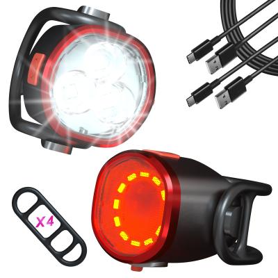 China Abs+pc+silicone UMIONE Commuter USE New Bike LED Indicator Tail Light Night Cycling Bicycles Front And Rear LED Lights With Battery for sale