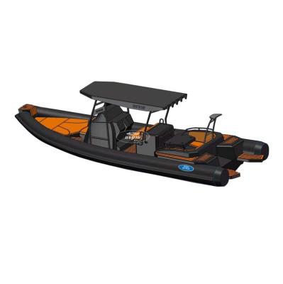 China Special Design Available On Your Demand Hedia SP800 23.3ft Sport RIB Hypalon Orca Inflatable Fishing Luxury Rowing Boat With 200HP Motor For Sale for sale