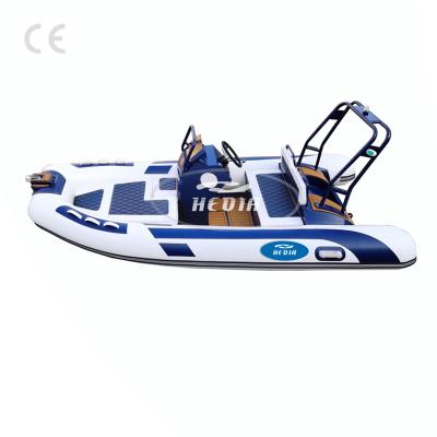 China Special design available upon your request Hedia 14 ft china 420 rib military high speed hypalon aluminum rib inflatable boat with motor for sale