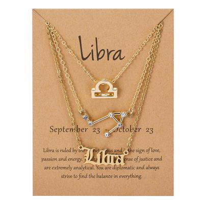 China FASHIONABLE FASHIONABLE Pendant NecklaceJewelry 12 Set Female JM Zodiac Sign Gold Charm Zodiac Sign Necklace Pendants for sale