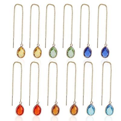 China JM 2021fashion Trendy earrings trend stone earring 925 silver long tassel drop earring sets for women for sale