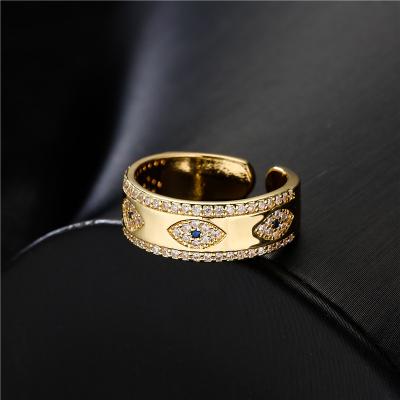 China JM OEM Neo-Gothic Turkey Eye Diamond Hot Selling Full Gold Rings For Women for sale