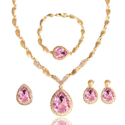 China JM Neo-Gothic Beautiful Artificial Jewelry Set Bridal Necklace Sets For Women 18K Gold Jewelry Set for sale