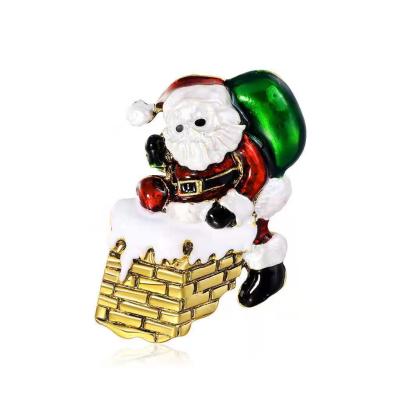 China Women Accessories JM New OEM Brooch Custom Design Santa Claus Enamel Christmas Brooches for sale