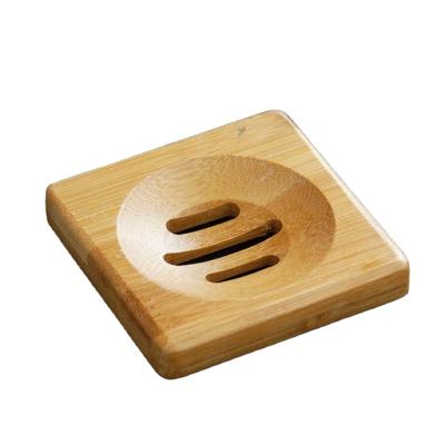 China 300 Bathroom Wooden Soap Dish 4 Pcs Natural Bamboo Soap Rack Square Soap Holders for sale