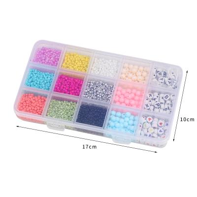 China Fashoin Letter DIY Custom Acrylic Bead Beading Materials Production Rice Bead Box Children's Educational Toys for sale